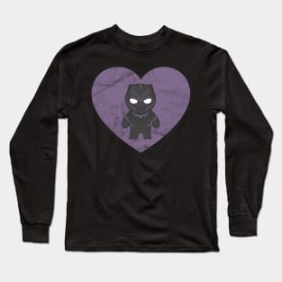 Chadwick Boseman & Wakanda Forever in Our Hearts (Kawaii Black Panther) Long Sleeve T-Shirt